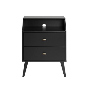 2 Drawer Milo Mid-Century Modern Nightstand with Angled Top - Prepac - 1 of 4