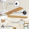 52 Inch 3 Speed Mordern Wood Ceiling Fan for Indoor Farmhouse Bedroom Living Room Outdoor Patio Porch Reversible AC Motor - 4 of 4