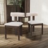 Set Of 2 Modern Boucle Upholstered Kitchen Dining Chairs,Side Chairs With Soild Rubber Wood Frame,Wooden Armless Dining Chair-Coolbibila - 2 of 4