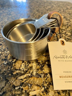 4pc Stainless Steel Measuring Cups Silver - Figmint™ : Target