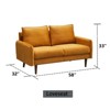 Velvet Loveseat Mid-Century Modern Sofa Tufted Couch with Wooden Legs for Living Room - 2 of 4