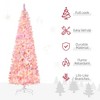 7.5ft Prelit Snow Flocked Artificial Christmas Tree with Pencil Shape, Pine Realistic Branches, Warm White LED lights, Auto Open - 4 of 4