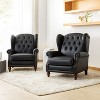 Set of 2 Amanda 33" Wide Genuine Leather Wingback Armchair with Solid Tapered Wood Legs and Nailhead Trim| ARTFUL LIVING DESIGN - 2 of 4