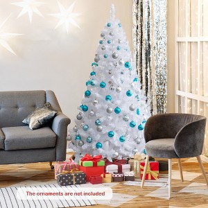 Costway 5/6/7/8 FT Artificial Christmas Tree Unlit Christmas Tree with 350/650/950/1138 Branch Tips Foldable Metal Stand - 1 of 4
