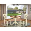 3-Piece Round Buttermilk & Cherry Finish Solid Wood Top Dining Table with 2 Chairs with - 2 of 4