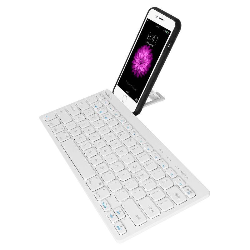 Macally Compact Mac Wireless Bluetooth Keyboard Built-In Kick Stand, 2 of 14