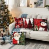 Christmas Throw Pillow Covers 18x18 Inch Set of 4, Square Winter Christmas Holiday Decorative Cushion Case - 4 of 4