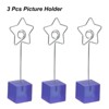 Unique Bargains Metal Resin Cube Base Star Shape Pictures Memo Place Card Holder 3 Pcs - 3 of 4