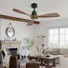 Sofucor 48" Ceiling Fan without Light 3 Walnut Wood Blades Black and Brown - 4 of 4