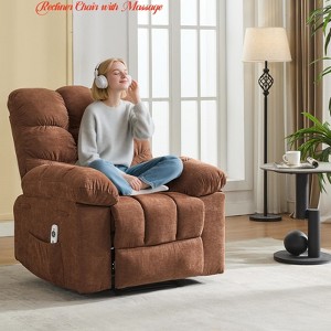 Living Room Chair w/ Massage and Heat - Electric Rocking Recliner w/Overstuffed Back, 2 Side Pockets & Remote - 1 of 4