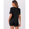 cheibear Women's Comfy Lounge Boxy T-Shirt and Sleep Shorts Set - image 3 of 4