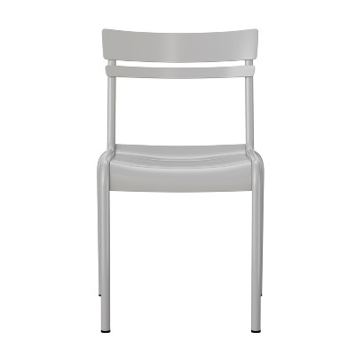 Sleek Silver Steel Stackable Modern Indoor-Outdoor Chair