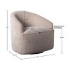 CAVINAS Polyester Barrel Swivel Accent Chair with Mid-Height Curved Back,Upholstered Swivel Living Room Chairs,Reading Chairs for Living Room - 3 of 4
