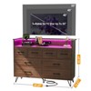 Homhougo Dresser for Bedroom with LED Light & Charging Station, 8 Drawers Wooden Dressers with Open Space Antique Dark Color - 2 of 4