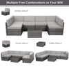 Rbied 7-Piece Wicker Outdoor Sofa Sectional Set Conversation Sets with Cushions - 4 of 4