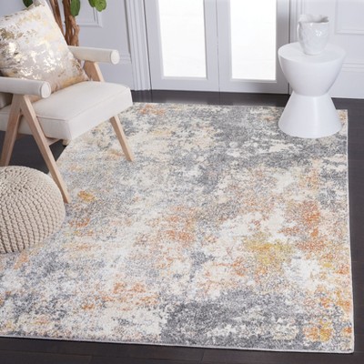 Gray Abstract Hand-Knotted Synthetic 8' x 10' Rug