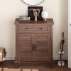 Rustic Storage Cabinet 31.5" Adjustable 3-Tier, Farmhouse Entryway Organizer with Doors - 3 of 4