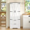 USIKEY 66.2" H Storage Cabinet with 2 Drawers, Farmhouse Kitchen Pantry Cabinet with 2 Doors & Adjustable Shelf, for Living Room, Kitchen, White - 2 of 4