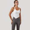 Anna-Kaci Active Women's Scoop Neck Racerback Tank Top with Handkerchief Hem and Built-In Shelf Bra for Low Impact Activity - 2 of 4