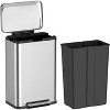Kitchen Trash Can Set of 2 – 50 Liter (13 Gallon) Large Kitchen Bin & 8 Liter (2 Gallon) Small Bathroom Can, Stainless Steel Step-On Trash Cans - 4 of 4