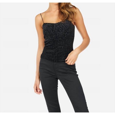 Women's Fang Glitter Velour Crop Bustier Top - MICHAEL LAUREN