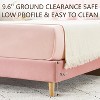 Twin Platform Bed Frame for Small Spaces, Velvet Upholstered Twin Bed with Headboard - 2 of 4