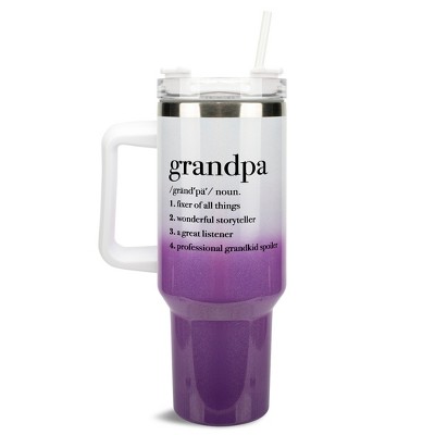 Elanze Designs Grandpa Definition Storyteller Spoiler 40 oz. Stainless Steel, Large Water Bottle Coffee Mug, Spill & Leak Resistant, Thermal Travel