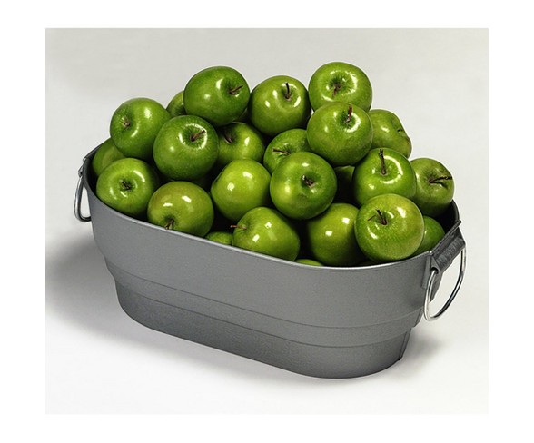 Contico Silver Finish Faux Galvanized Nesting Storage Tub, 9 Quarts (6 Pack)