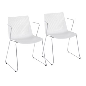 Syemin Dining Chairs Set of 2 Wired Contemporary Chair Kitchen Side Chairs, Farmhouse Dining Room Chair Kitchen Table Chairs, White, 21"*20.75"*32" - 1 of 4
