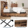 Queen Size Bed Frame with Storage Bookcase Headboard - Wood & Metal Frame with 4 Storage Drawers, Charging Station, No Box Spring Needed, Noise-Free - 4 of 4