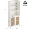 Infurnic Decorative Bookshelf, Tall Modern Wood Bookshelf with Five Shelves, for Living Room or Library Bookcase, White, 14.6"*29.9"*70.9" - 4 of 4