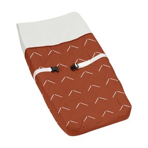 Sweet Jojo Designs Boy or Girl Gender Neutral Unisex Changing Pad Cover Diamond Tuft Orange and White - 1 of 4