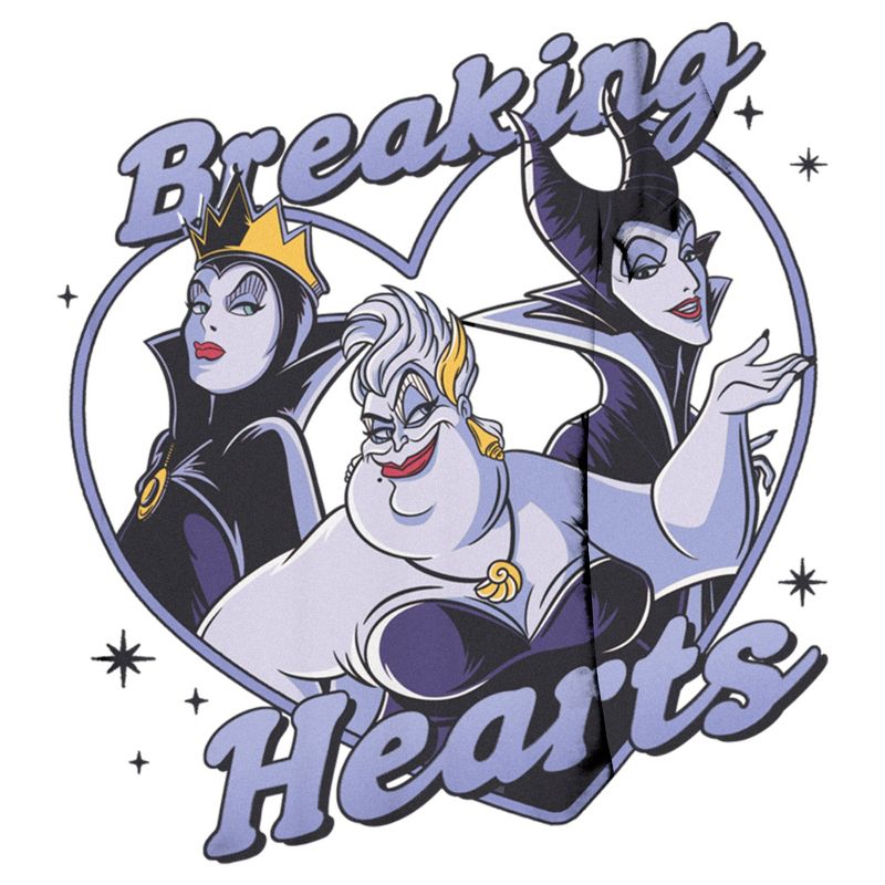 Juniors Womens Disney Villains Valentine's Day Breaking Hearts T-Shirt, 2 of 5