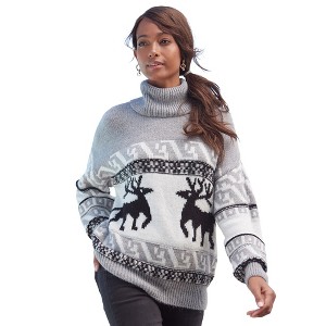 Women's Oversized Turtleneck Sweater - LASCANA - 1 of 4