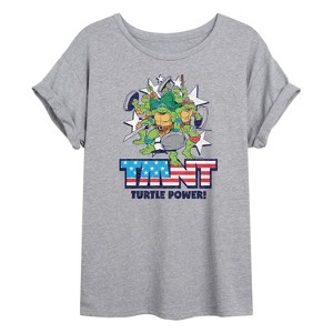 Women's - Teenage Mutant Ninja Turtles - Turtle Power Americana Oversized Graphic T-Shirt - 1 of 4