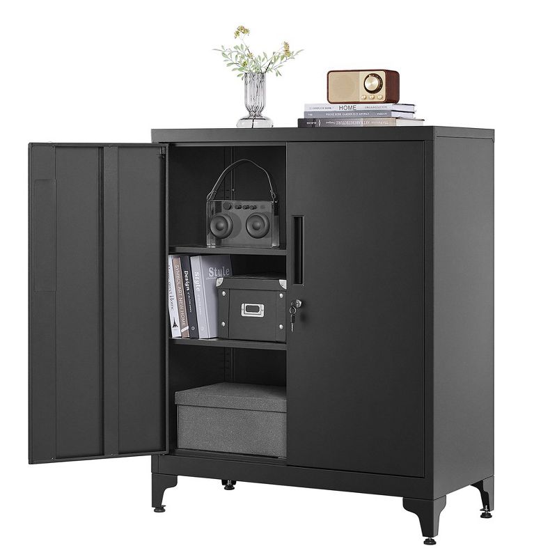 SONGMICS Office Cabinet Garage Cabinet, Metal Storage Cabinet with Doors and Shelves, 2 of 10