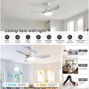 47 Inch Ceiling Fans with Lights and Remote Quiet Reversible DC Motor Modern Large Airflow Noiseless 6 Speeds Timers Indoor Outdoor for Bedroom - 2 of 4