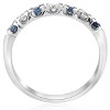 Pompeii3 1/3ct Blue Sapphire & Diamond Wedding Ring Stackable Band White Gold 10k - 2 of 4
