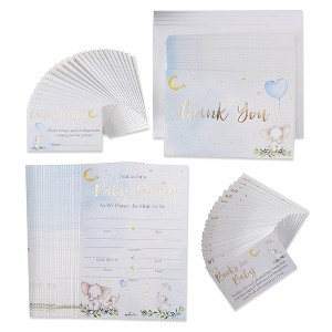 Kate Aspen Elephant Baby Shower Invitation & Thank You Card Bundle - (Set of 25) - 1 of 4