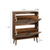 Chic Crate 31.5" Modern Walnut Shoe Cabinet with Flip Drawers, Entryway Storage for Hallway & Mudroom - 2 of 4