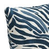 18"x18" Polyester Washed Zebra Square Throw Pillow Blue - Skyline Furniture: Indoor Comfort, Zipper Closure - 3 of 4