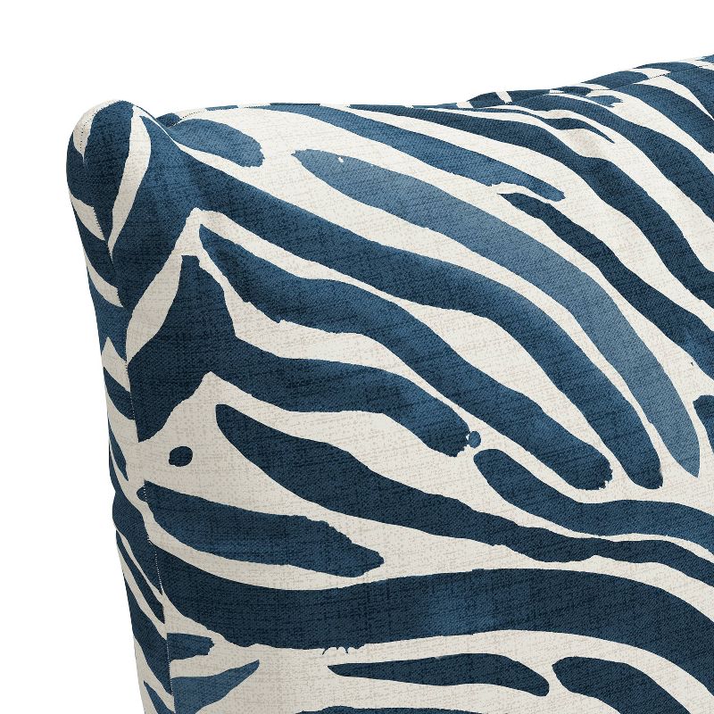 18&#34;x18&#34; Polyester Washed Zebra Square Throw Pillow Blue - Skyline Furniture, 4 of 6