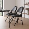 Whizmax Folding Chairs 2 Pack, Metal Foldable Chair with Cushion and Non-Slip Feet Pads, PU Party Chairs for Indoors and Outdoors, Dining Room - 2 of 4
