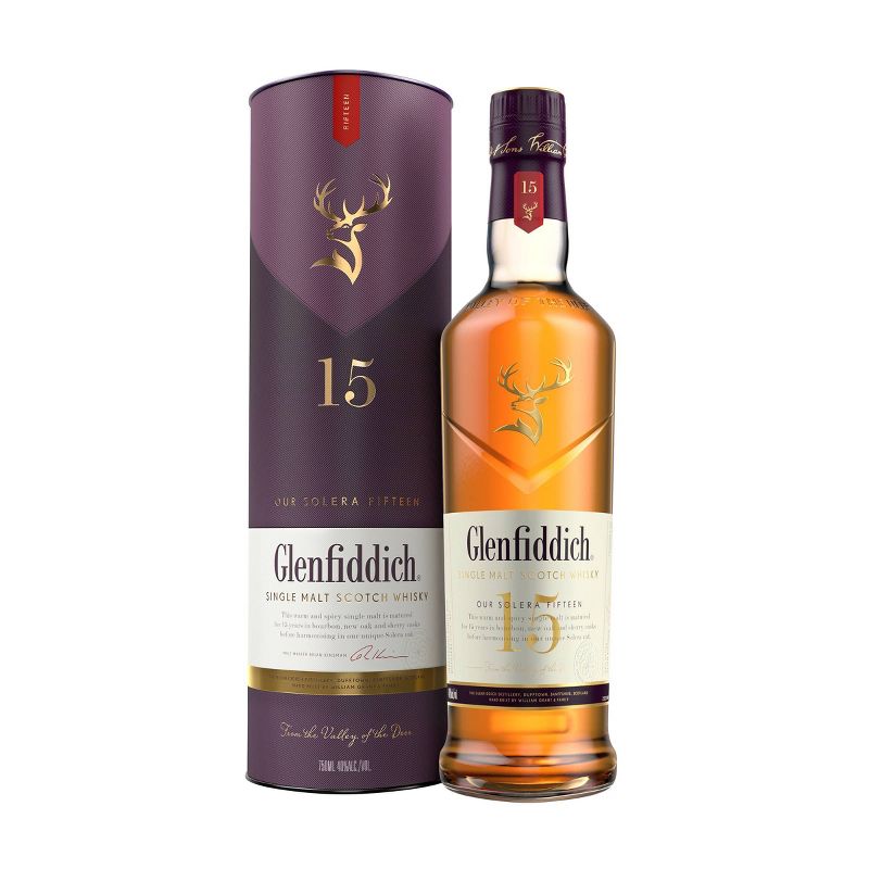 Glenfiddich 15yr Solera Reserve Single Malt Scotch Whisky - 750ml Bottle, 1 of 10