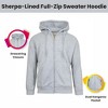 Men's Faux Shearling Lined Full Zip-Up Hoodie Sweatshirt - 3 of 4
