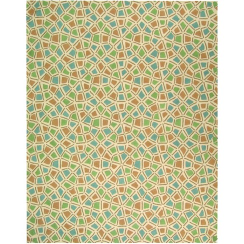 Newport Npt426 Hand Hooked Area Rug Blue green 8 6