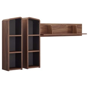 Modway Omnistand Wall Mounted Shelves Walnut Gray - 1 of 3
