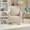 Swivel Accent Chair, Modern Velvet Armchair with Tufted Buttons, Pillow, 360° Rotating Side Chair for Living Room - 2 of 4