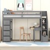 RISOKEYS Twin Size Loft Bed with Storage Drawers, Desk and Stairs - Solid Wood Loft Bed Frame with Shelves for Kids, Teens, and Adults - 2 of 4
