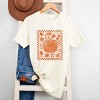 Simply Sage Market Pumpkin Checkered Distressed Short Sleeve Tee - 3 of 4